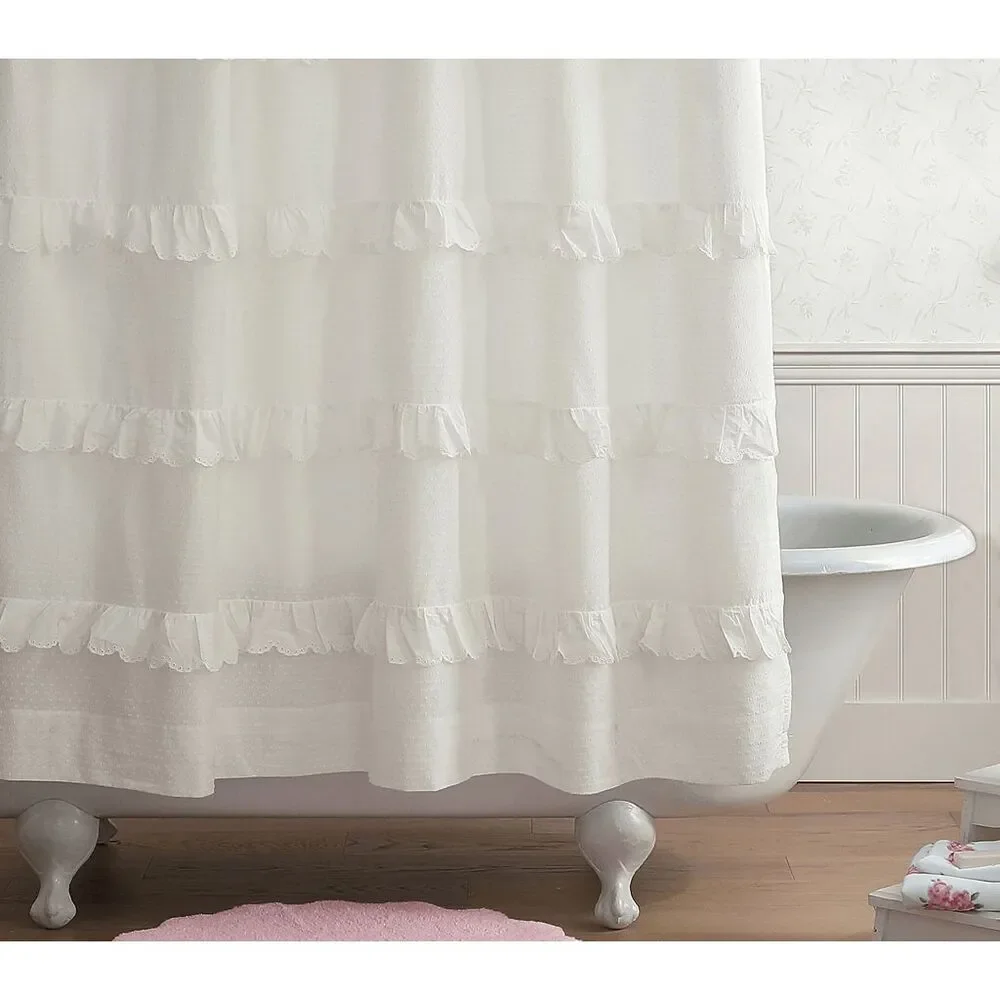 Pottery Barn Kids LoveShackFancy Eyelet Ruffled Shower Curtain